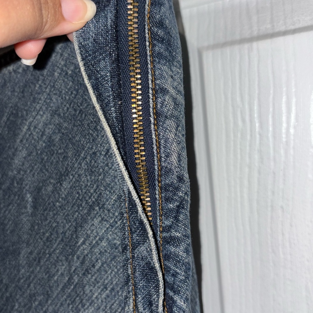 Denim Frayed Hem Skirt - Picture 3 of 6